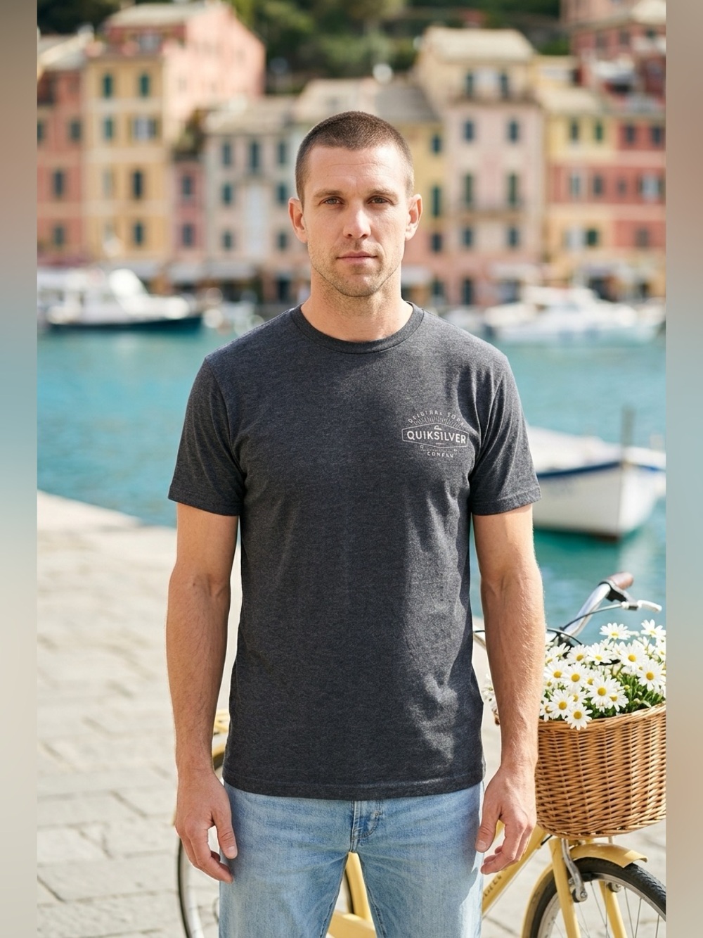 NWOT Quiksilver Dark Gray T-Shirt - Size Small